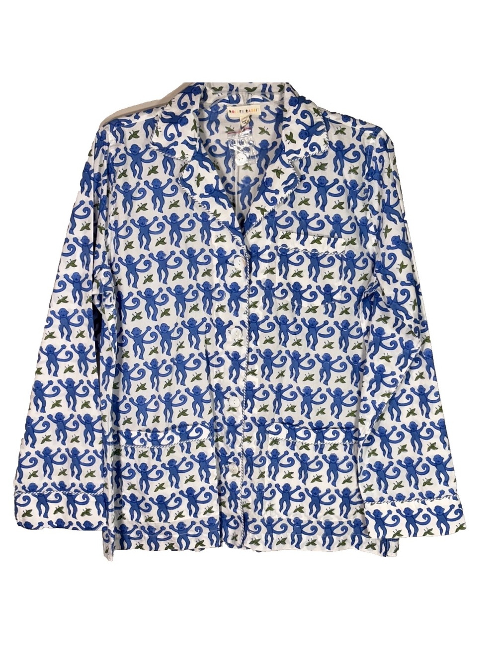 Roller Rabbit Blue and White Printed Blazer